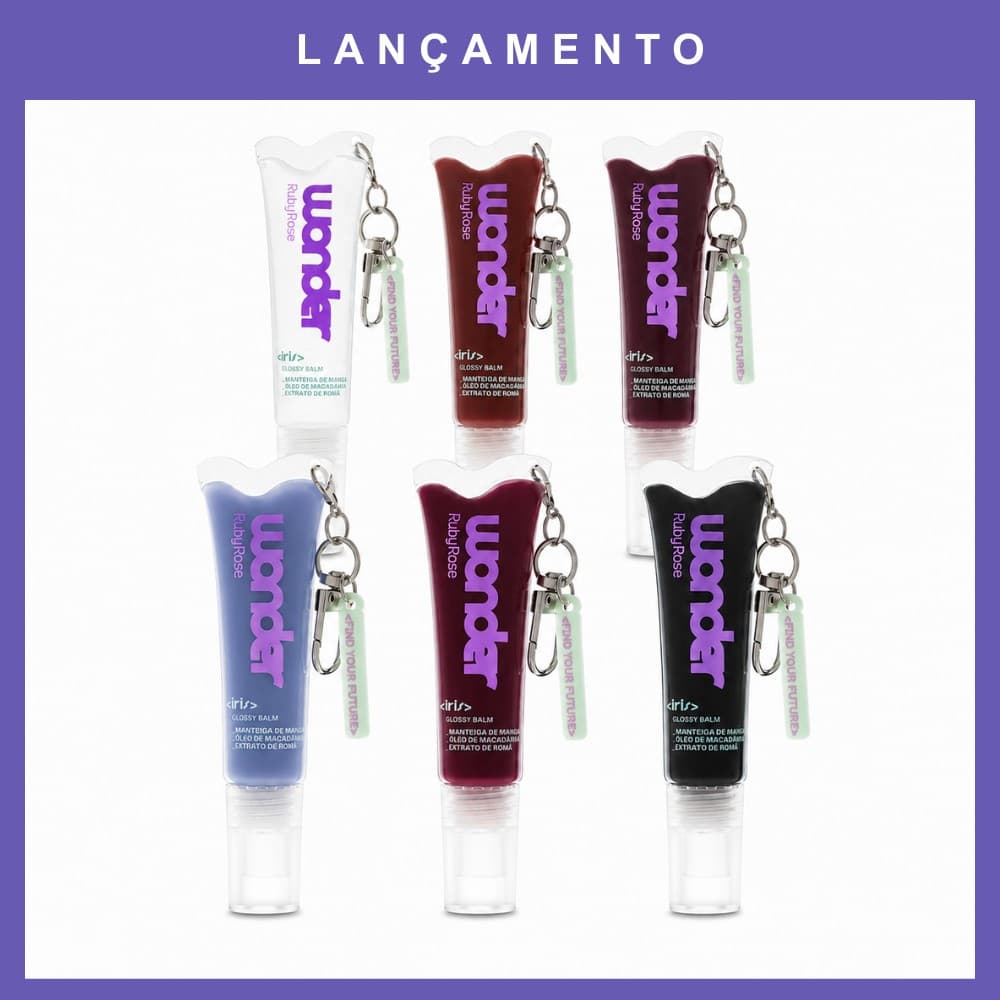 Lançamento Glossy Balm Iris Wonder By Ruby Rose HBL6413 - Protege Os Labios