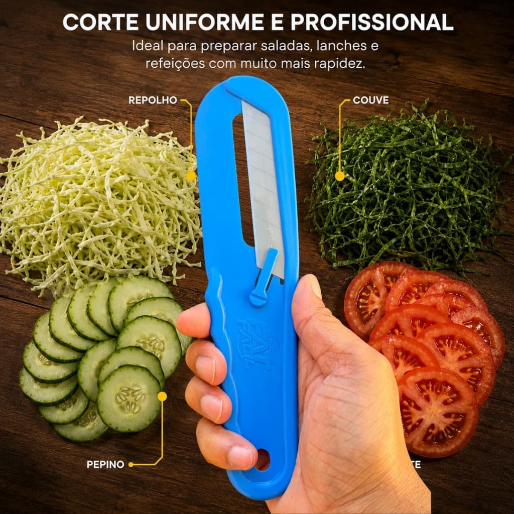 Cortador de Legumes Azul Bebê 4 em 1 Multifuncional Fatiador de Verduras e Vegetais