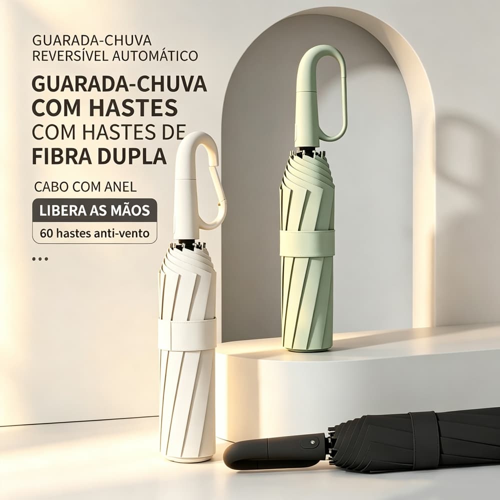 Guarda Chuva Automático Portátil À Prova Vento UV Resistente e Protetor Solar Grande Dobrável