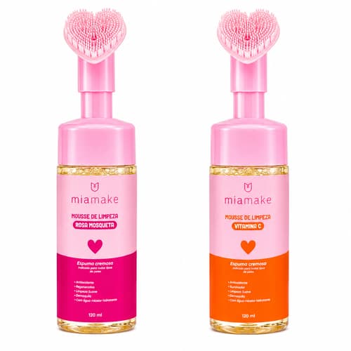 SABONETE MOUSSE CORAÇÃO ROSA MOSQUETA/VITAMINA C MIA MAKE