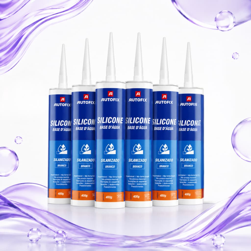 6 Unidades Silicone Acrílico Base D'Água Autofix Branco 400g Vedação Juntas Pintável Interno Externo