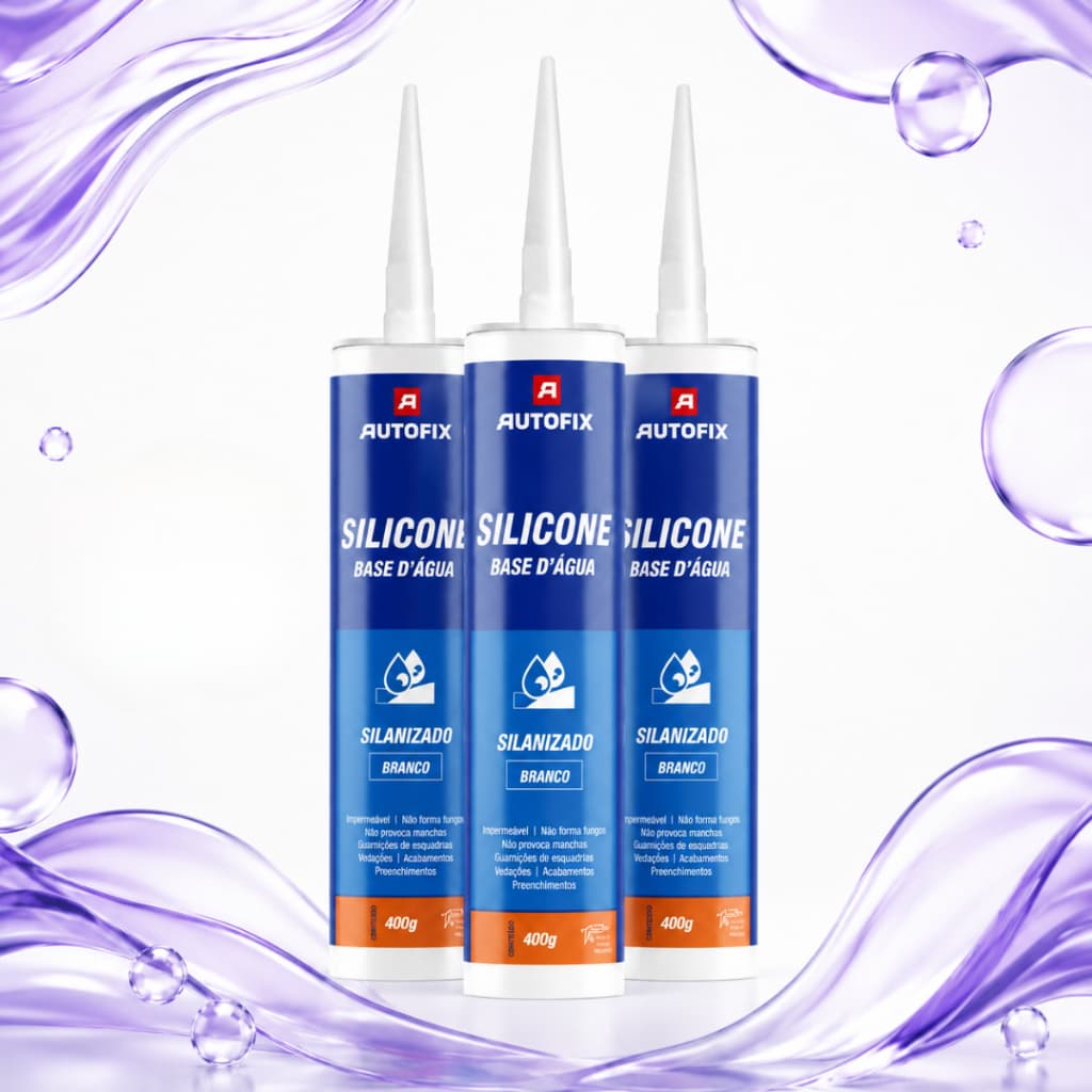 3 Unidades Silicone Acrílico Base D'Água Autofix Branco 400g Vedação Portas Janelas Acabamento