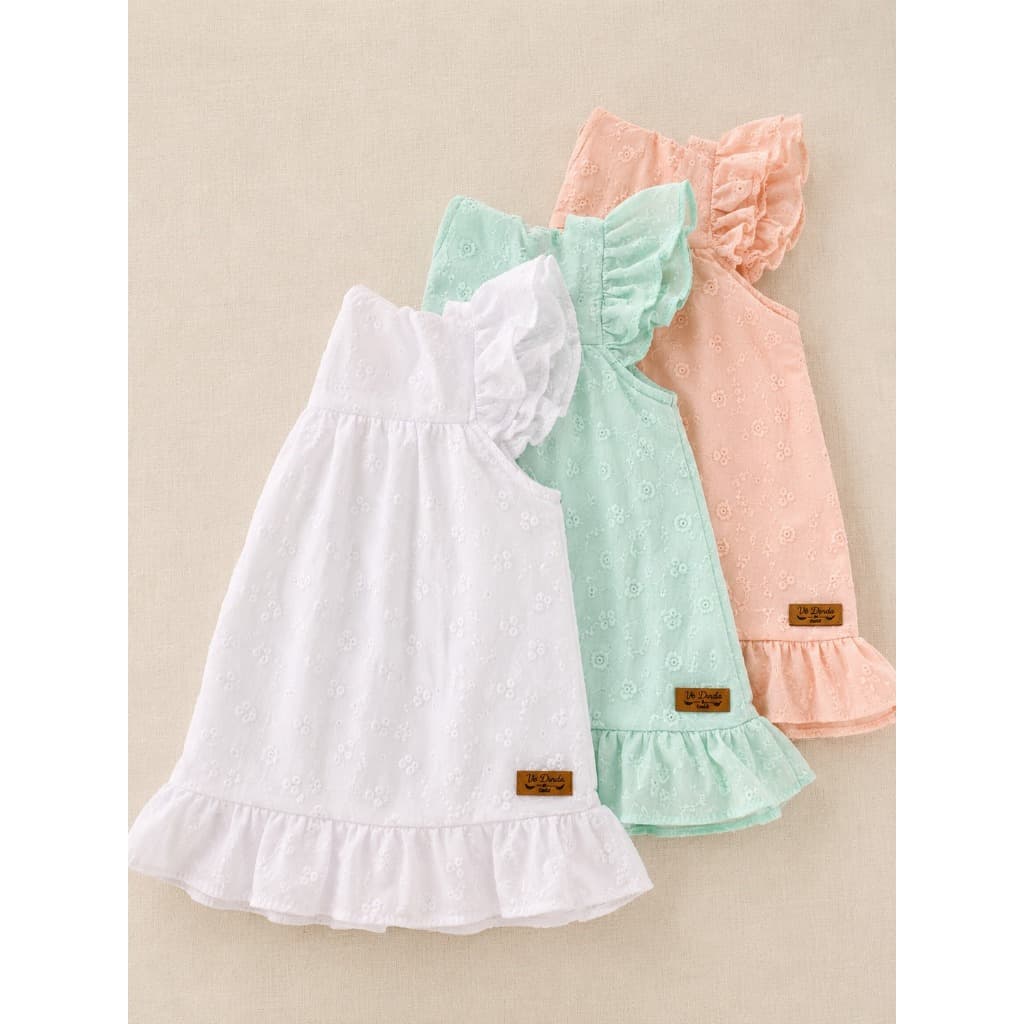 Vestido Infantil Laise Premium 100% Algodão 1 ao 3