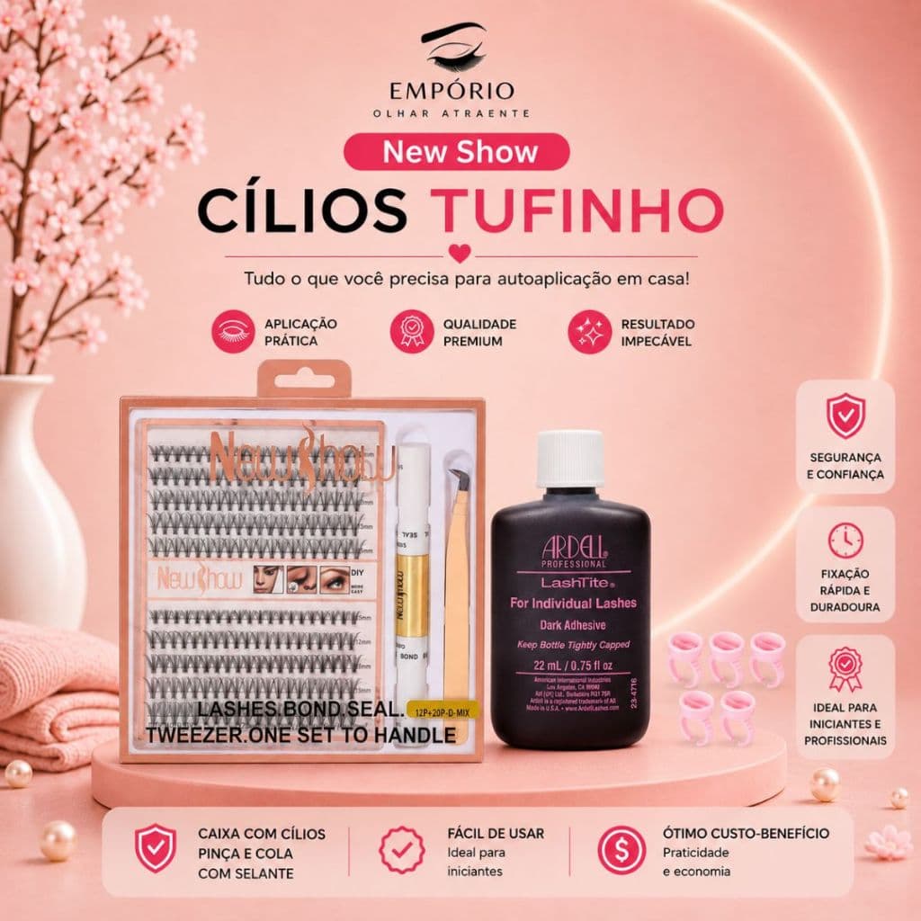 Kit Tufinho Cilios New Show Cola Ardell Lanel Ou Salon Pro