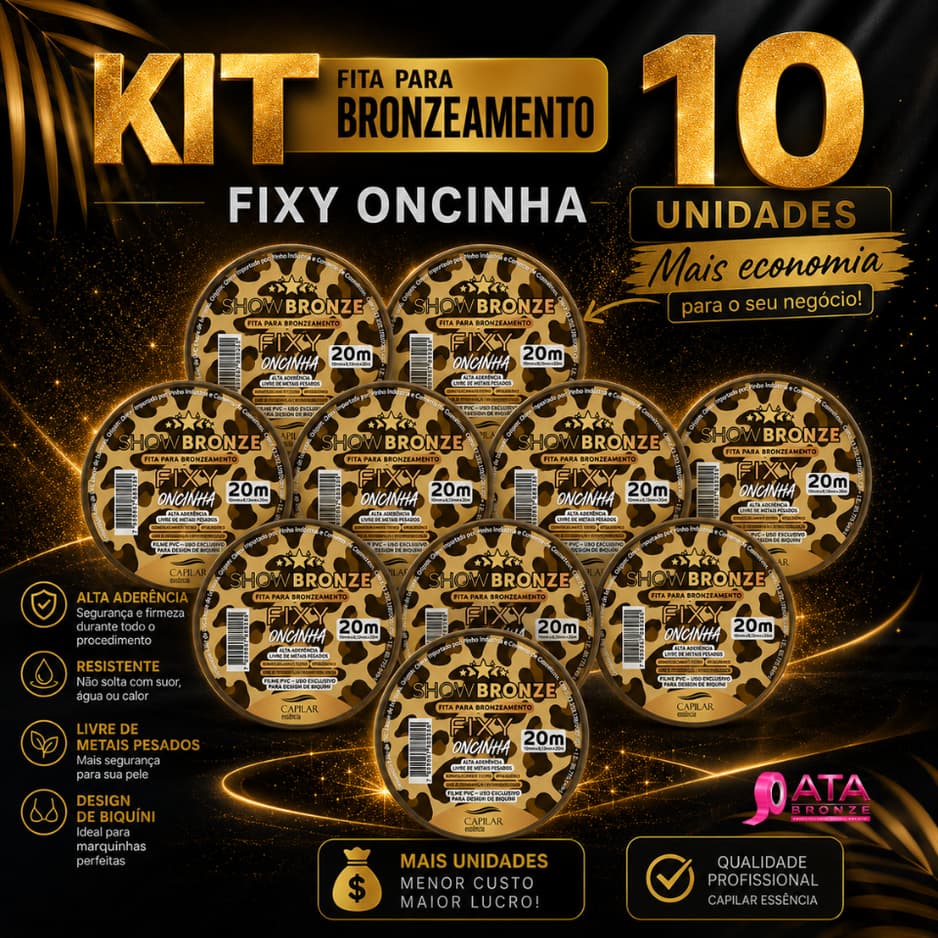 KIT 10 FITAS ONCINHA FIXY CAPILAR ESSENCIA
