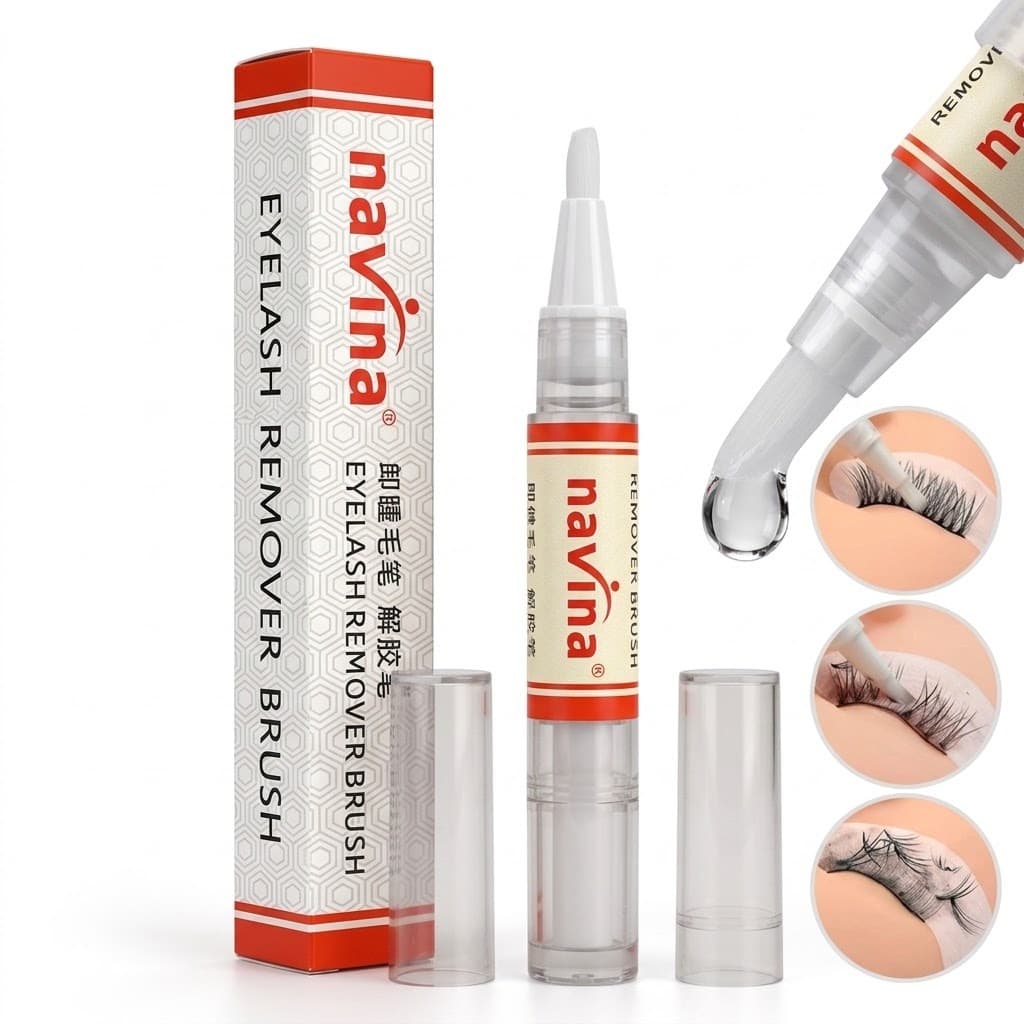 Caneta Removedora Navina com Pincel Escova Profissional P/ Cílios