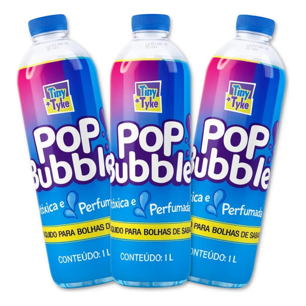 Kit Refil Líquido para Bolhas de Sabão Pop Bubble Fantasma 1 Litro para Pistolas e Máquinas  Fenix