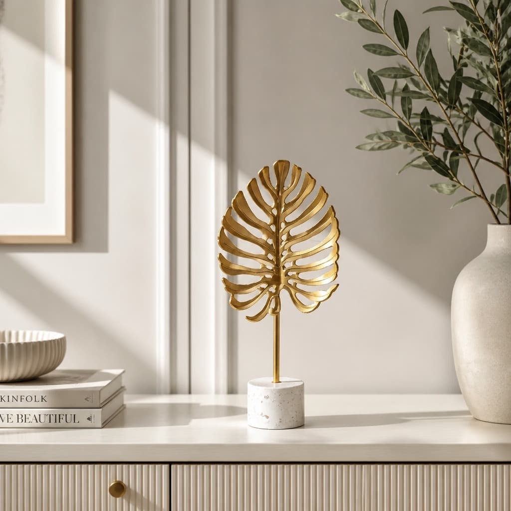 Escultura Decorativa Costela de Adão Decorativa 18cm para Sala Estante Aparador Decor