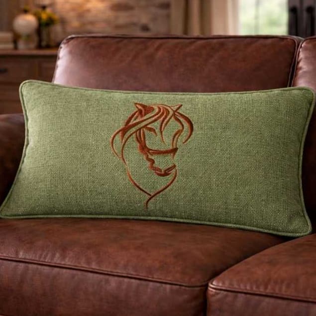 Kit 2 Almofadas de Luxo Elegante Bordado Cavalo Decoração Premium