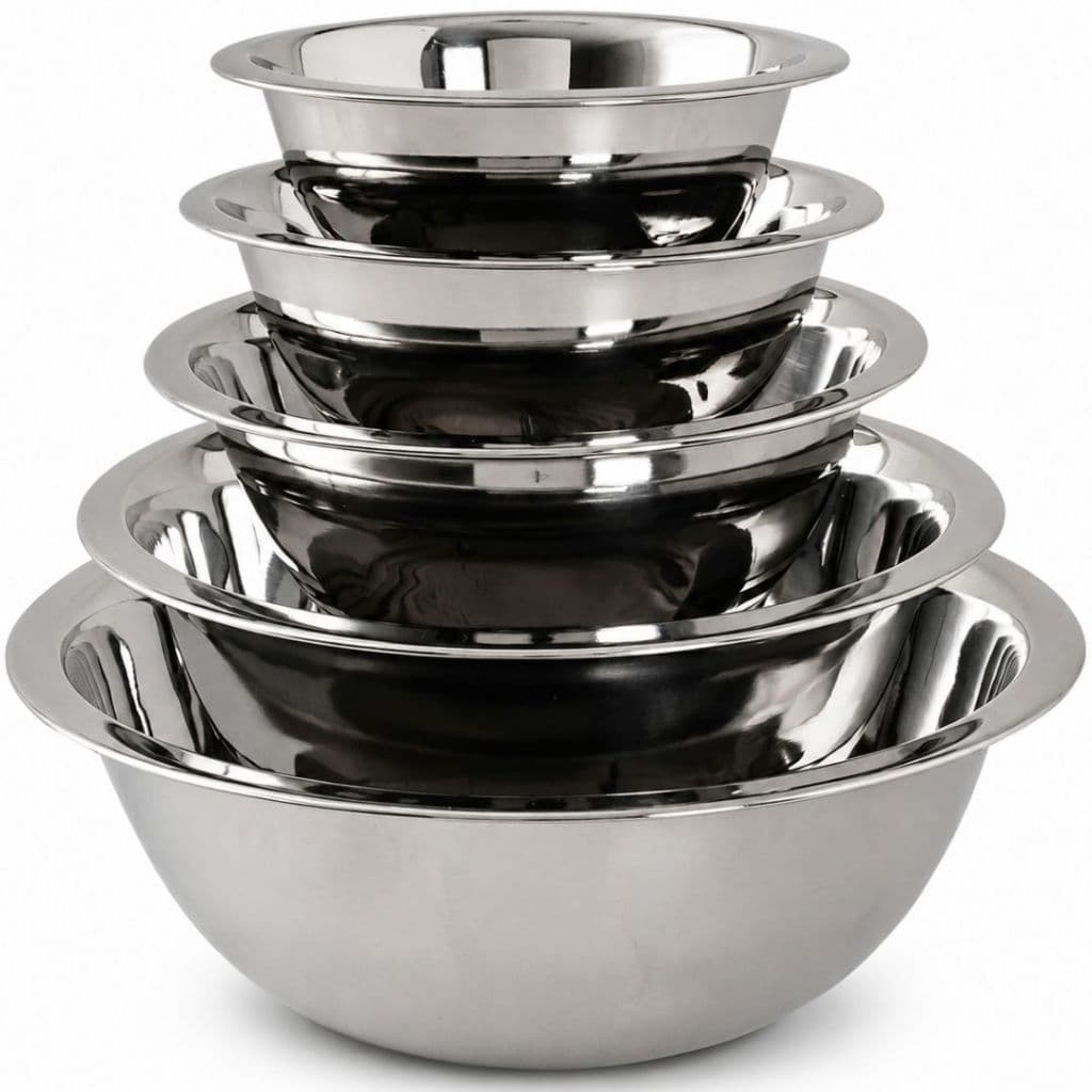 Jogo Bowl Inox 5 Tigelas Cozinha Confeitaria Restaurante Multiuso