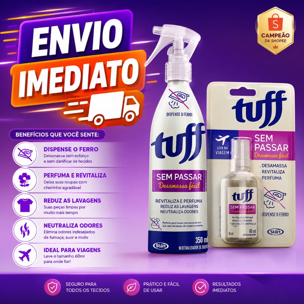 Kit Desamassa Fácil Sem Passar Tuff 350ml + Sem passar viagem 60ml Spray