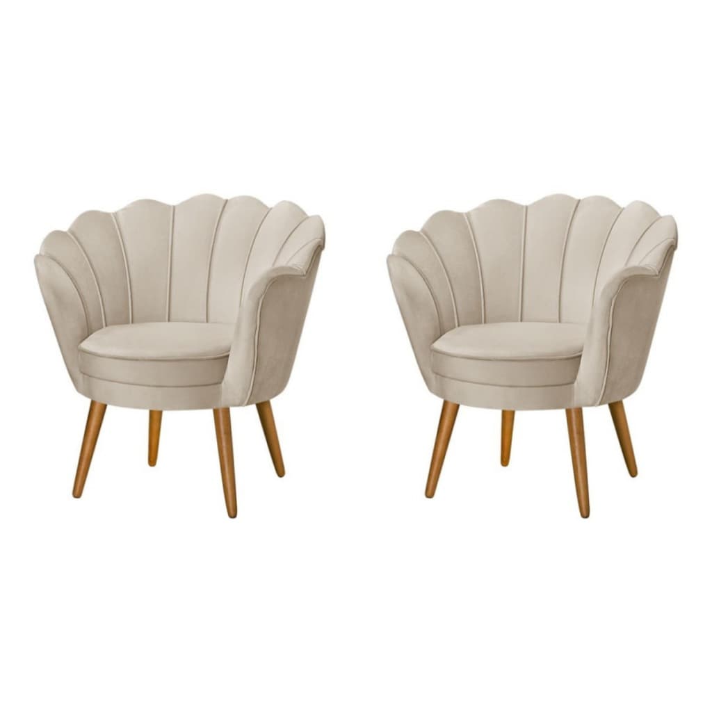 Kit 2 Poltronas Flor Decoração Pé Palito/Quartos/Recepção/Cozinha/Varias Cores Disponiveis