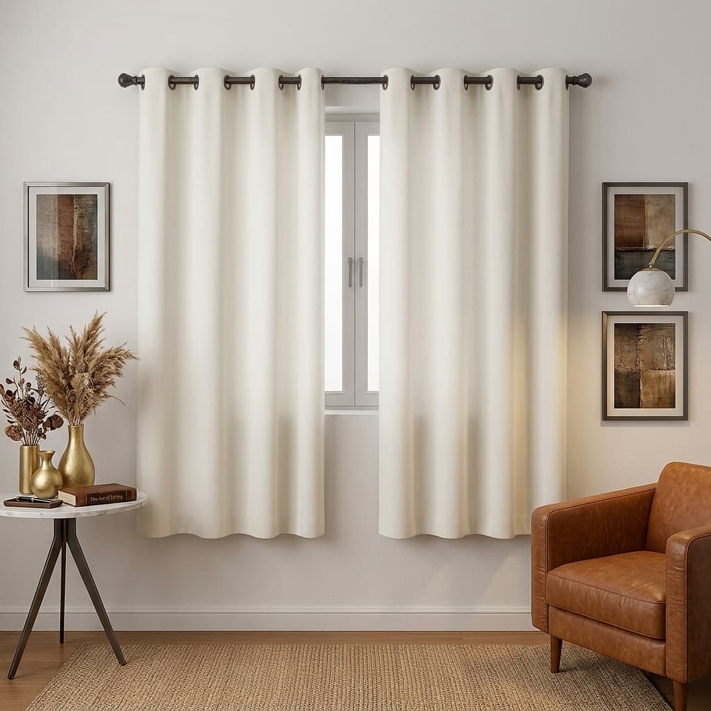 Cortina de Microfibra 2,00m x 1,30m com Ilhós para Quarto e Sala – Várias Cores