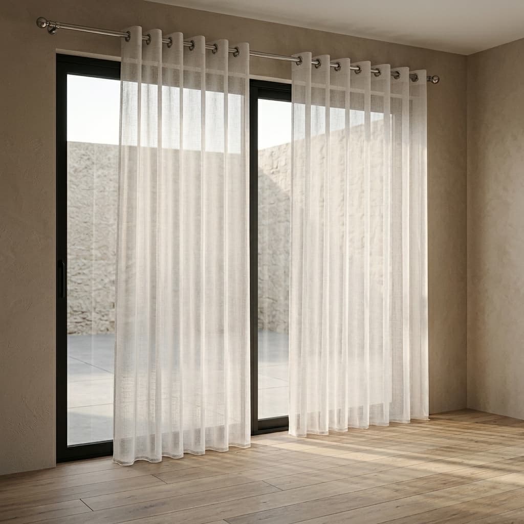 Cortina Estilo Voil Lisa para Quarto e Sala, Elegante, Leve e Decorativa – Diversos Tamanhos e Cores