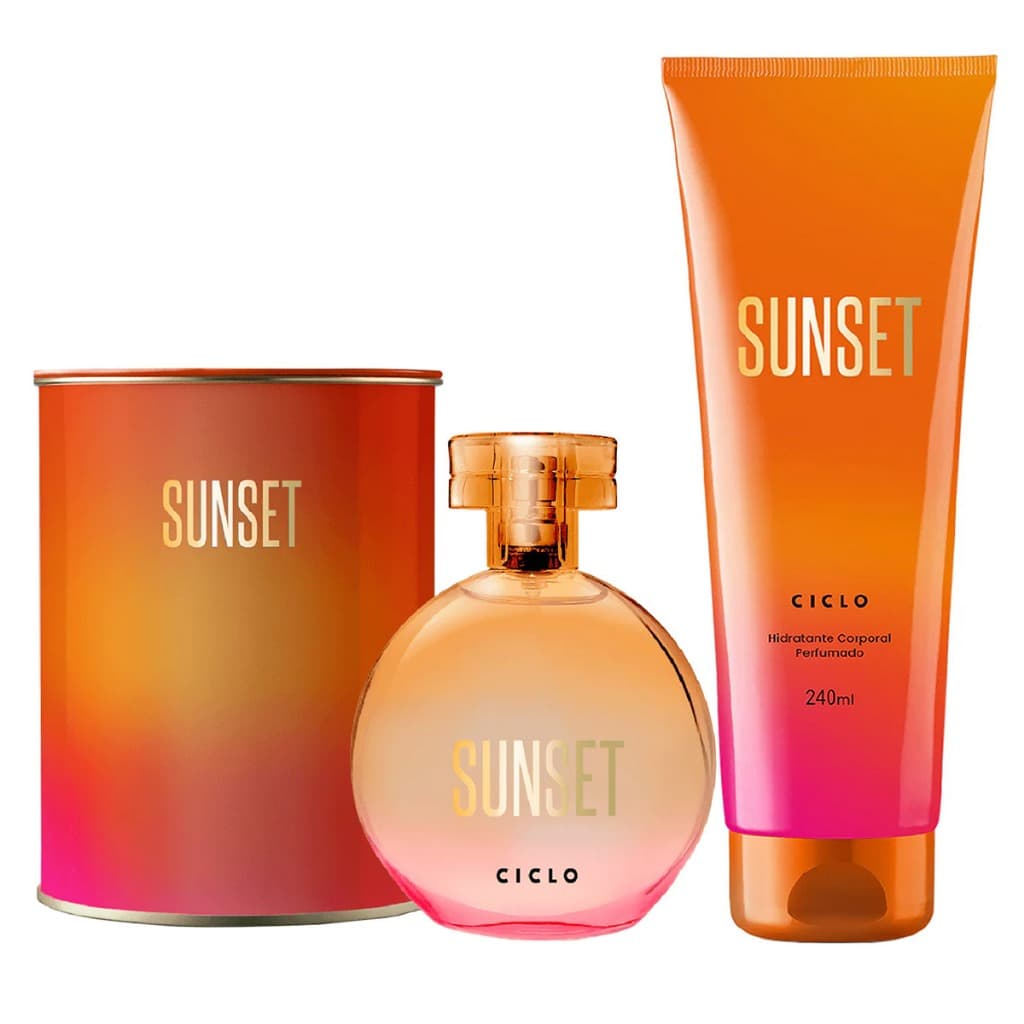 Sunset Ciclo Cosméticos Kit: Deo Colônia Lata + Hidratante