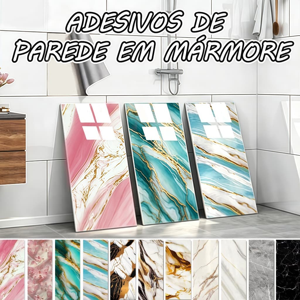 5/10/20 pedaço Revestimento Vinílico Padrão Mármore 30x60cm, Impermeável, Lavável, Instalação Simples para Sala