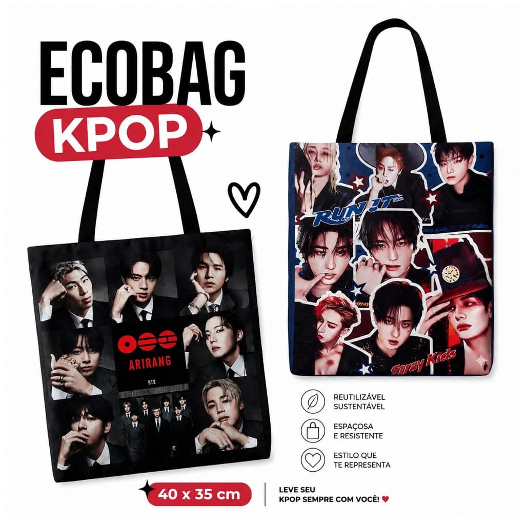 Ecobag sacola reutilizável  - Kpop - Boys Group