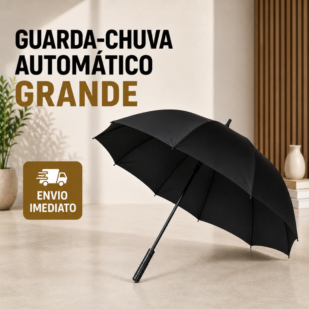 Guarda-chuva Grande Reforçado Proteção Contra Vento Abre automático