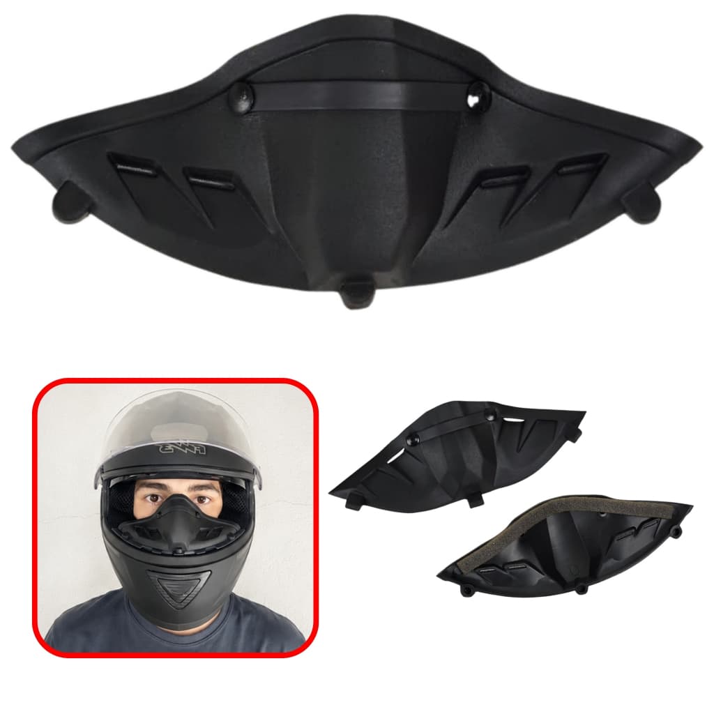 Narigueira Defletor Anti Embaçante Para Capacete Universal Alta Super Alta Com Espuma Conforto e Clip Fixação Encaixe Pe