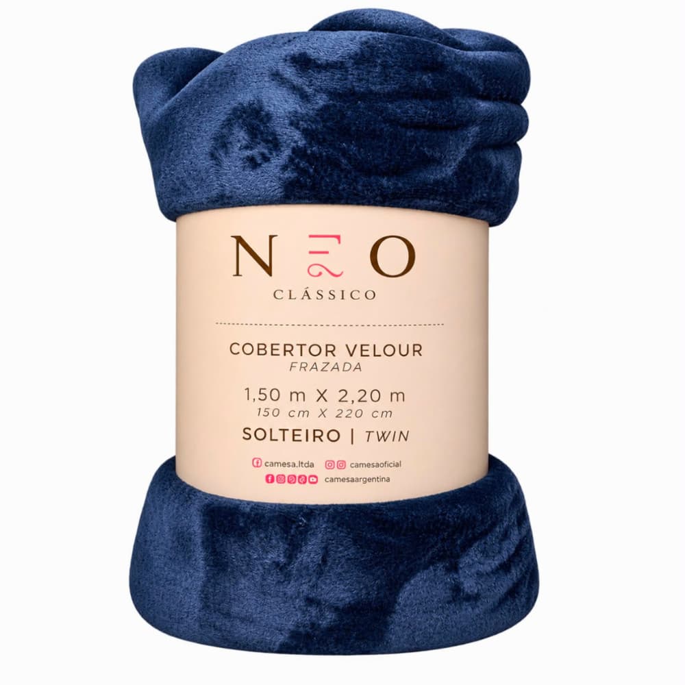 Cobertor solteiro Neo supersoft liso extra macio aveludado