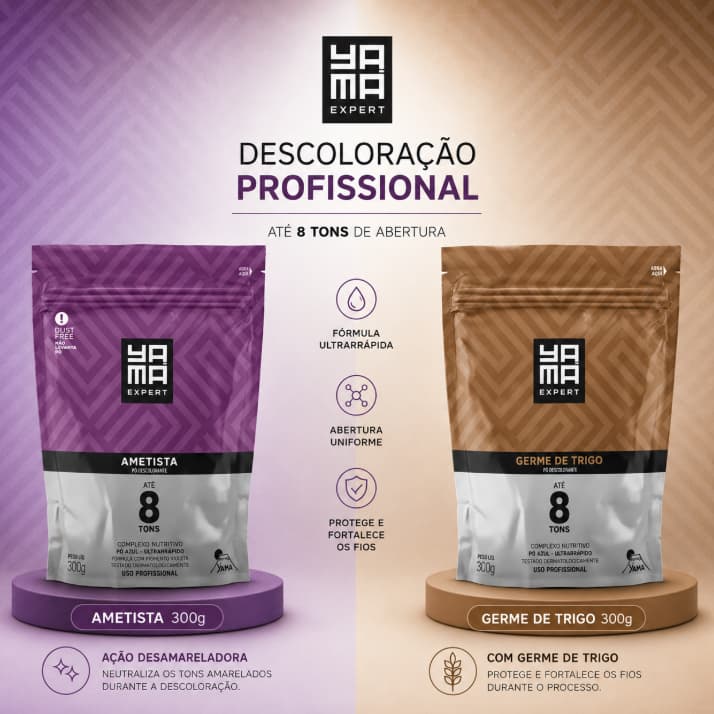 Pó Descolorante Yamá - Germe de Trigo ou Ametista 300g
