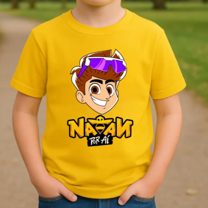Camiseta Infantil Natan Por Ai Skate Unissex YouTuber 2 ao 14
