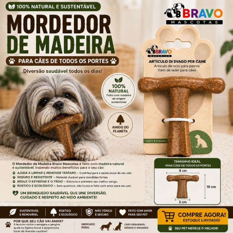 Mordedor para Cães BiteToy TPR com Fibras de Madeira