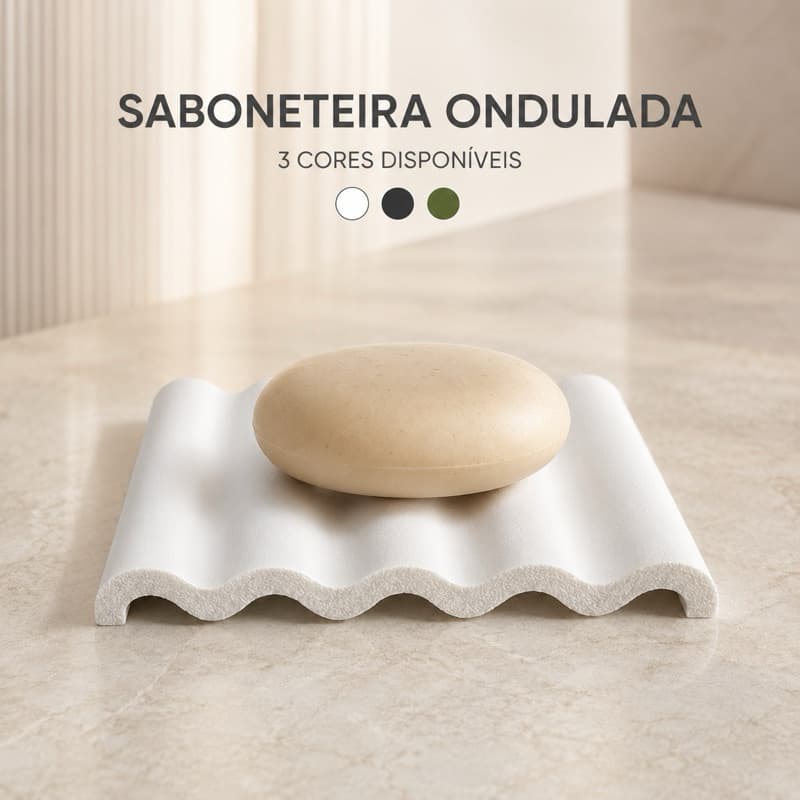 Saboneteira Ondulada Porta Sabonete com Drenagem para Banheiro Lavabo Pia e Box 1 ou 2 Unidades