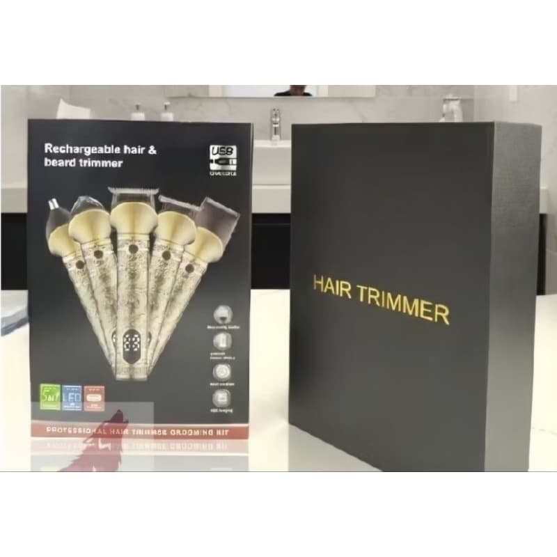 Maqueninha De Corta Cabelo 5/1(5 Em 1) Maquena De Barbeiro De Corte 5 Em 1 USB Bivolt 5W Cabelo e Barba 5 Pentes DKL...