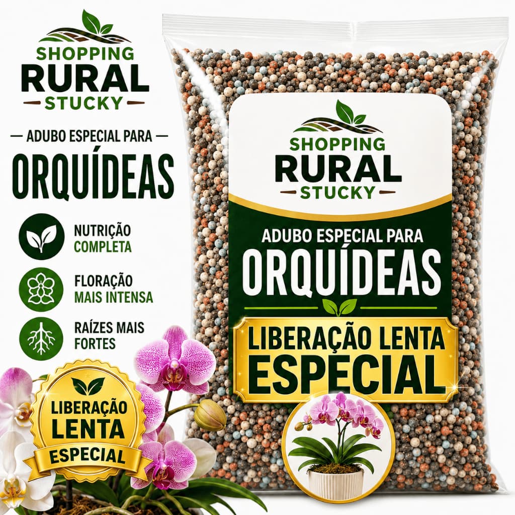 Adubo Orquídea Fertilizante Liberação Lenta Floração Abundante Flores Duradouras Sadias 1kg