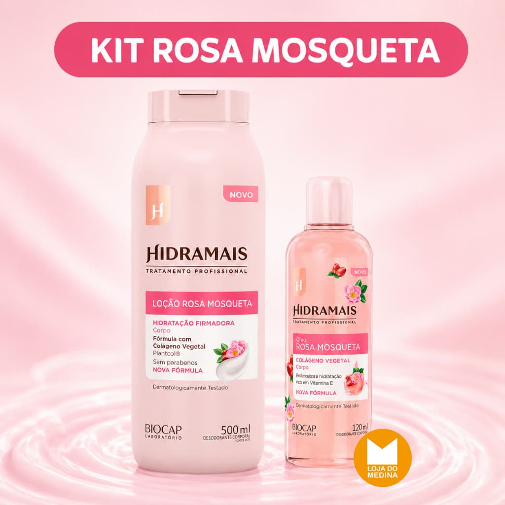 KIT ROSA MOSQUETA | Loção Hidratante + Óleo Corporal - HIDRAMAIS