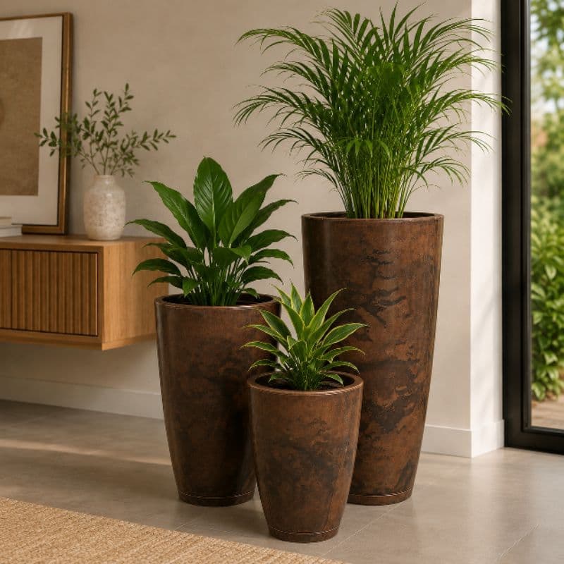 kit vaso cone bojo polido 1 2 e 3 vaso de polietileno vaso para plantas vasos marmorizados