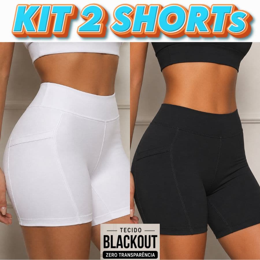 Kit 2 Shorts Femininos Lisos de Suplex Grosso Com 2 Bolso Lateral Academia, Corrida,Treino Sem Transparência Promoção