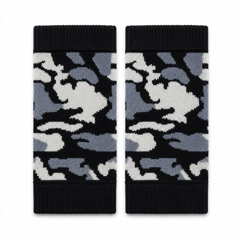 Munhequeira Canelada Camuflada Cinza Academia Musculação Seca Suor Treino Fitness