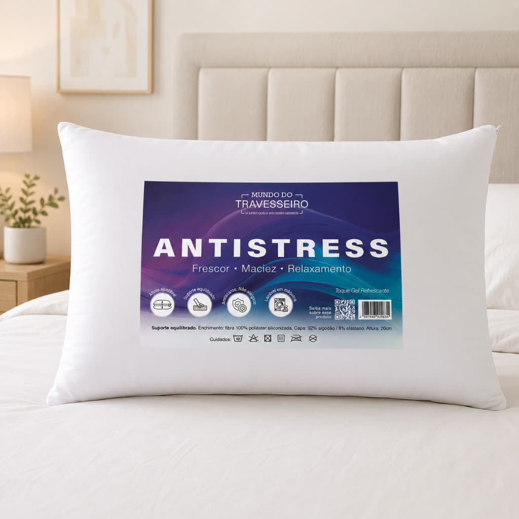 Travesseiro Antistress Ortopedico Nasa Antialergico Ziper