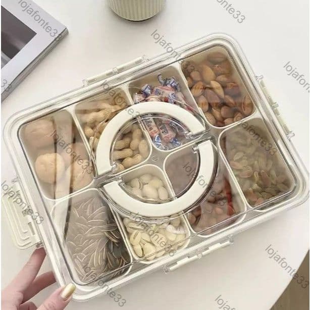 Pote Acrílico Luxo Multiuso Com 4 Ou 8 Divisórias Para Frutas Legumes Carnes E Ovos Transparente ref: SYD12/SYD25
