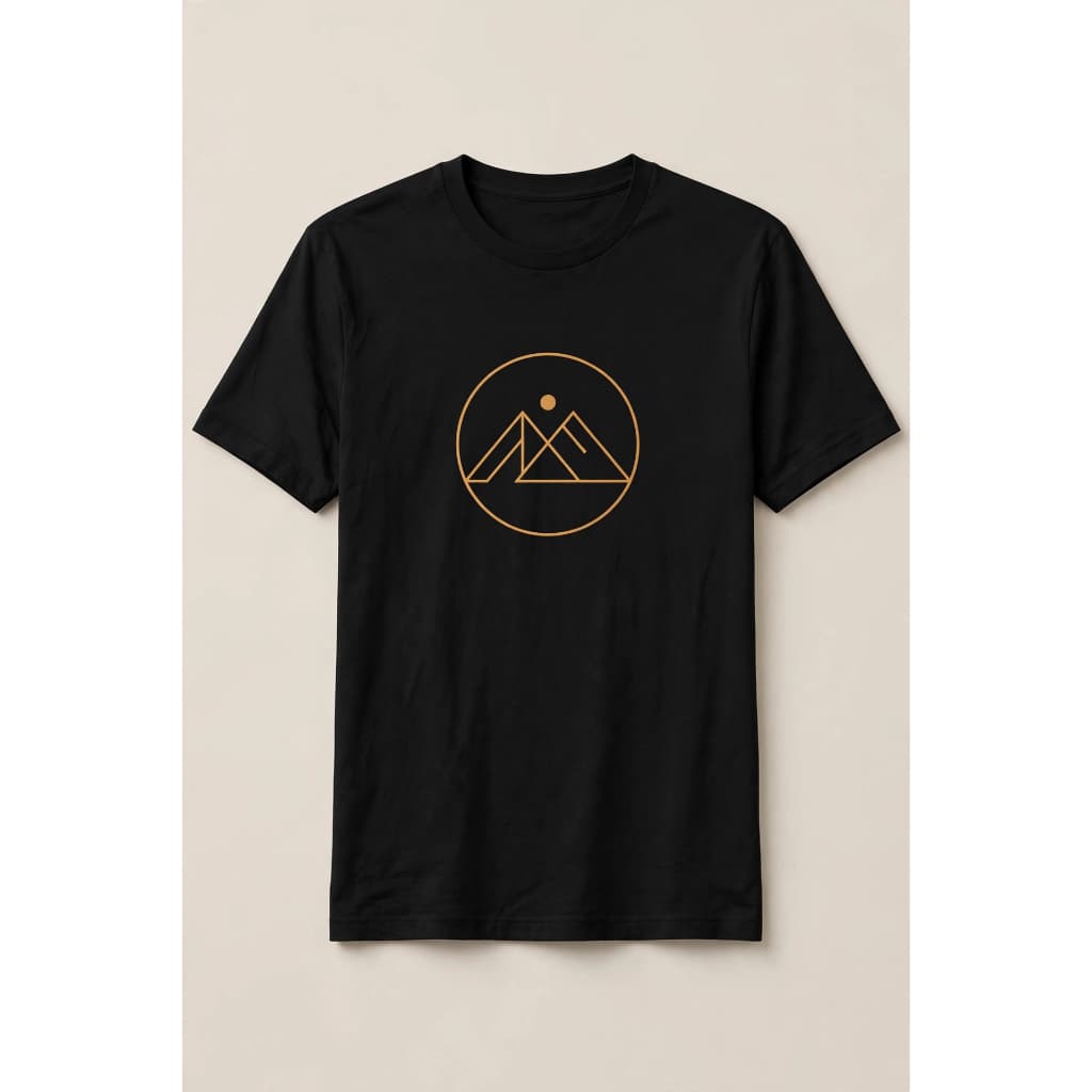 Camiseta Masculina Montanha Minimalista 100% Algodão Premium - Estampada