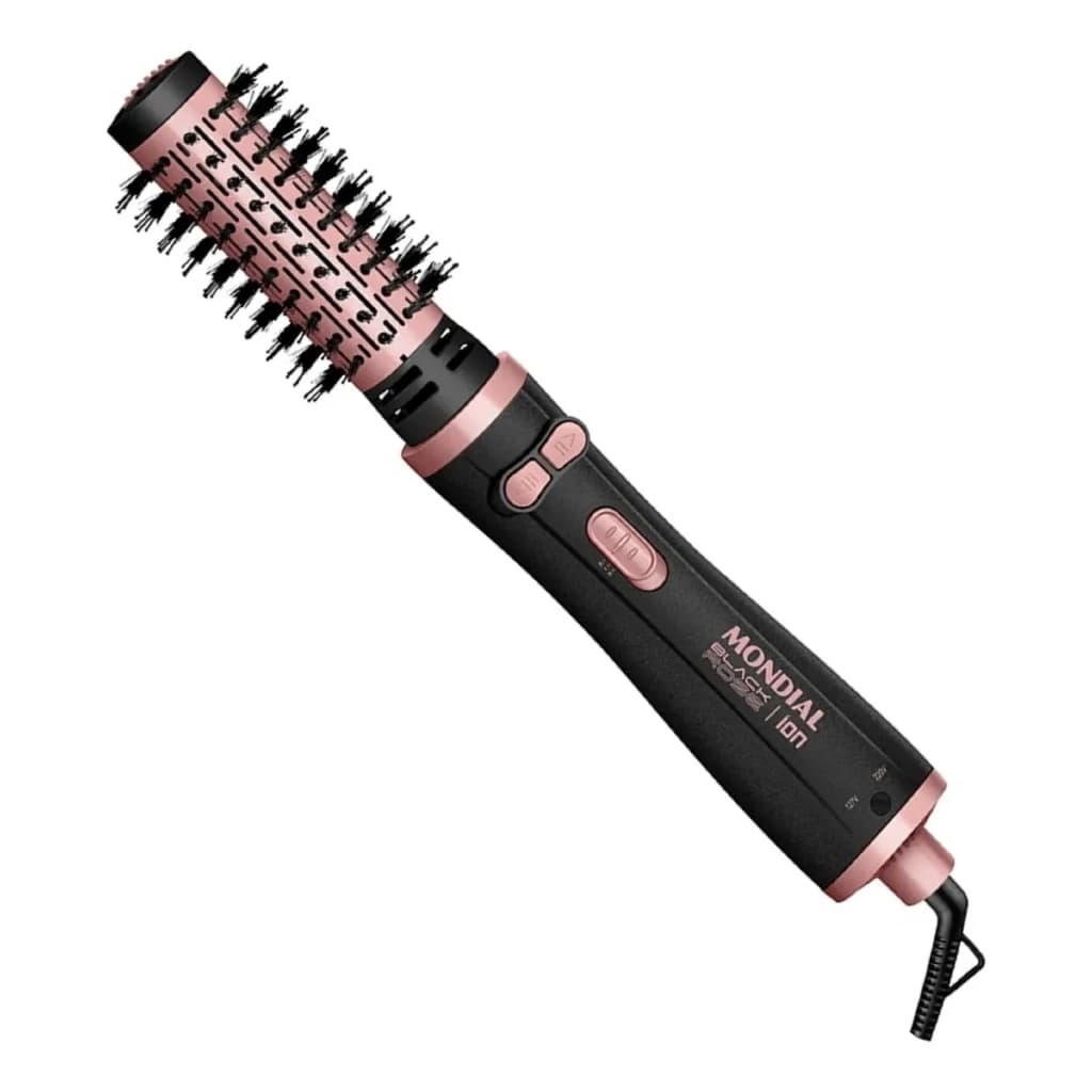Escova Alisadora Mondial ERB-01 Rotativa Modela 1300w Brilho Efeito De Salão 2 Temperaturas Giratória - BIvolt