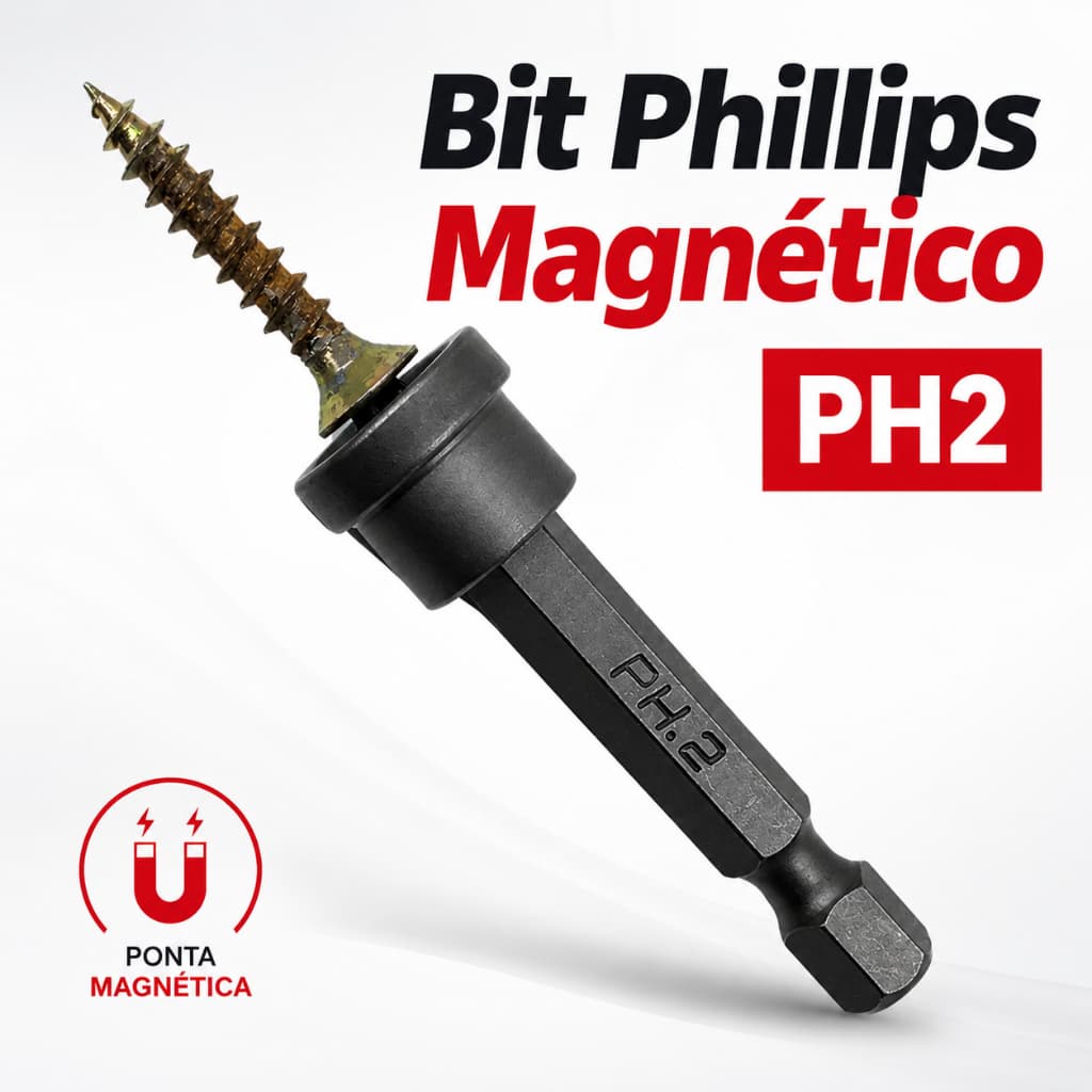 Ponta Philips Ph2x50mm Com Guia Limitador e Ponta Magnética