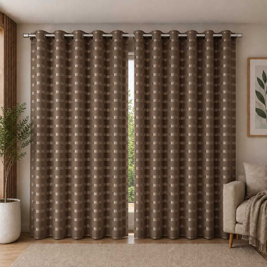Cortina Blackout PVC Voil Xadrez   Elegância, Privacidade e Conforto para Seu Ambiente