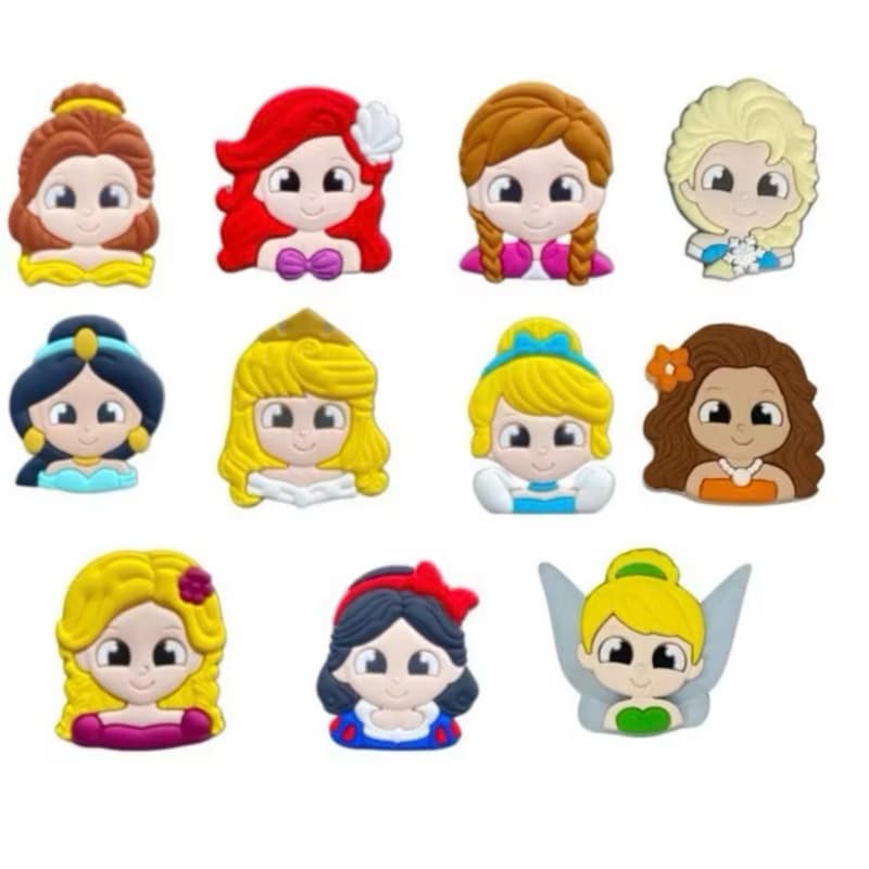 Kit Pins Bottons Emborrachados Princesas Menina Infantil Divertidos