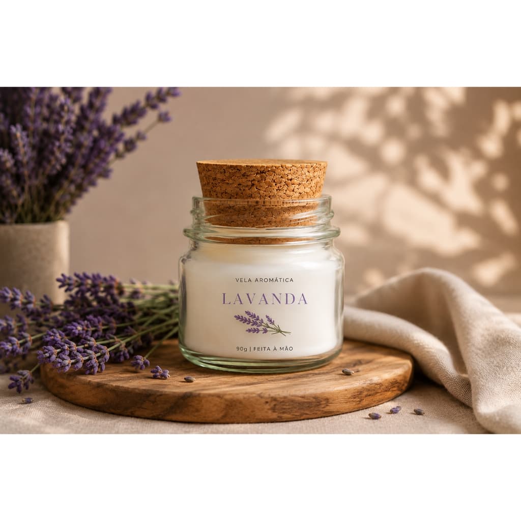 Vela Aromática Lavanda Decoração Brinde Presente 1 Unidade