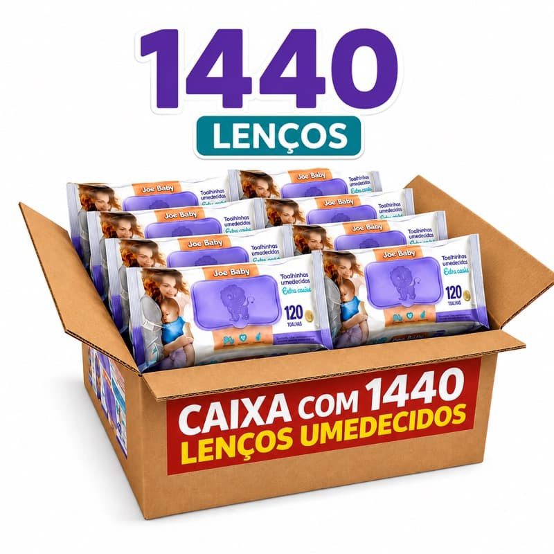 Lenços Umedecidos Joe Baby 120un por pacote | Kit Até 12 pacotes.