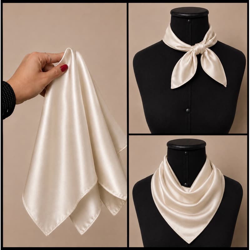Lenço cetim Off White/Pérola- Uniformes