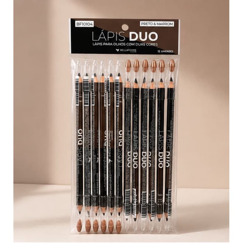 Lápis Duo Bella Femme Preto e Marrom – Lápis de Olhos 2 Cores