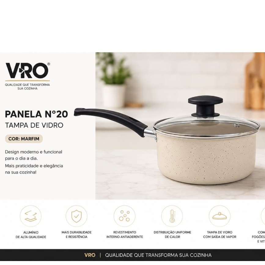 Panela MARFIM com CABO redonda de alta qualidade/ panela de arroz / panela com tampa de vidro