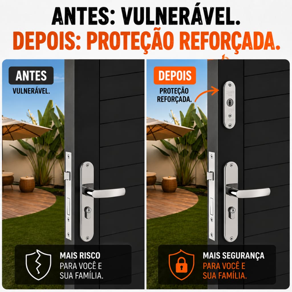Fechadura Trava Auxiliar de Segurança Stam 1003. Fechadura auxliar Para  Porta de Ferro e Alumínio