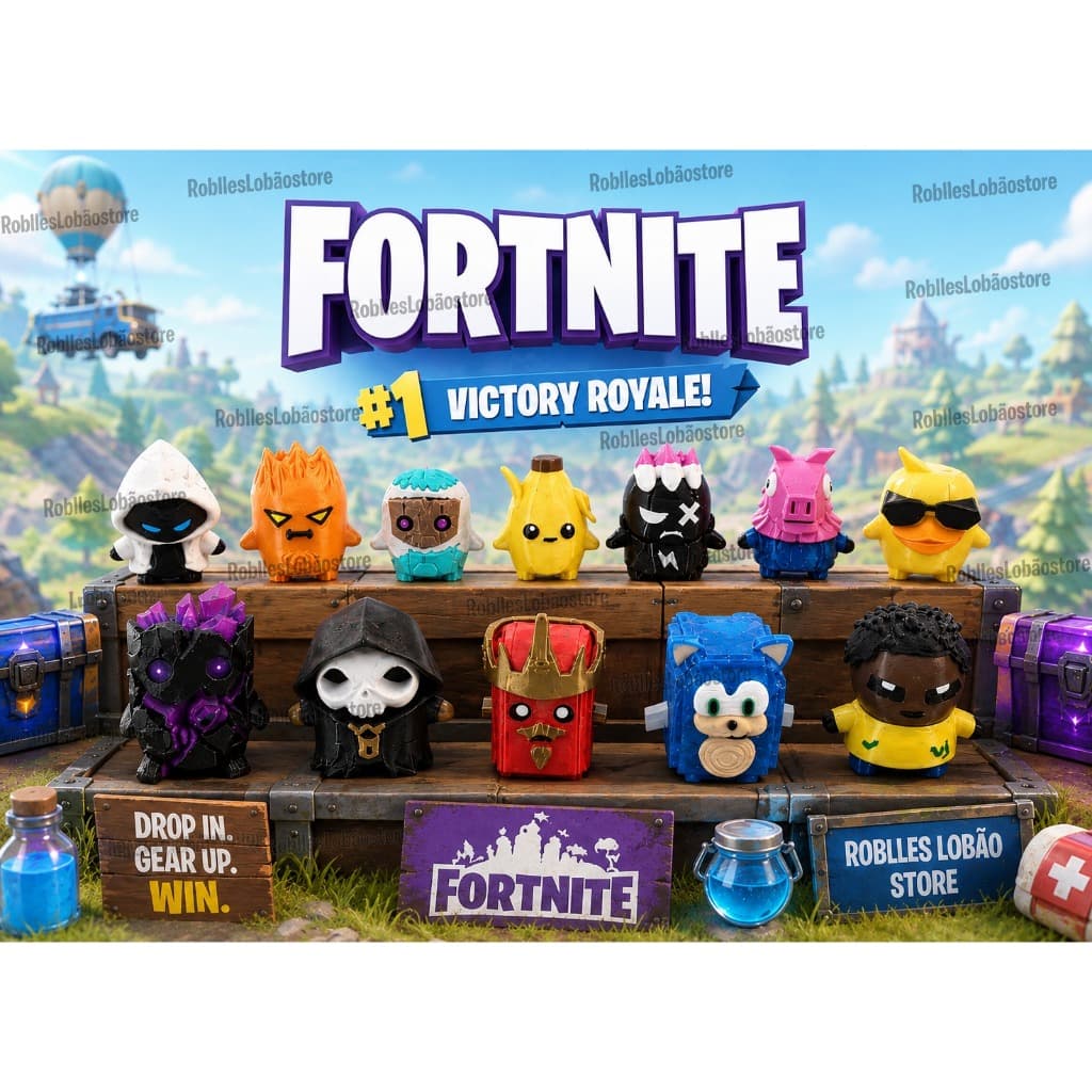 Kits dos Elementais Fortnite - Sprite Fortnite - Bonecos - Colecionáveis Escolha seus bonecos e nos mande via chat
