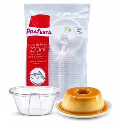 POTE FORMA DE PUDIM DESCARTÁVEL 250ML PRAFESTA 20UN