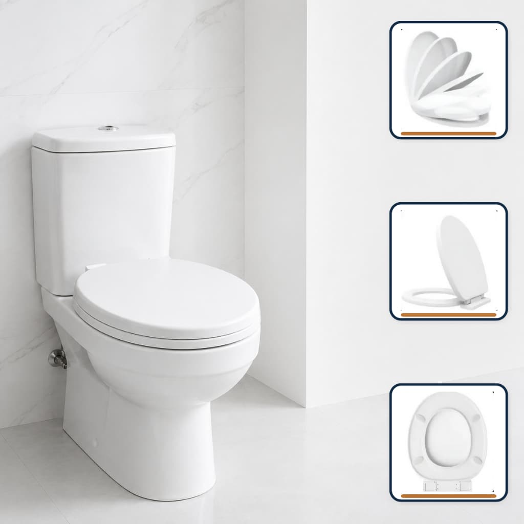 Assento Sanitário Tampa De Privada Oval Universal Soft Close